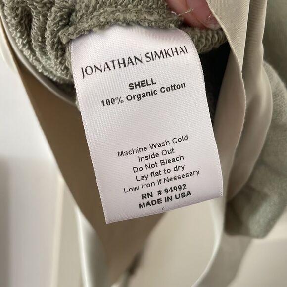 NEW Jonathan Simkhai Channing Terry sweatshirt sleeveless eucalyptus top - Picture 12 of 13